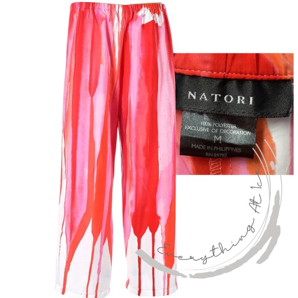 Red/Pink Natori Pants Size M - Picture 2 of 2